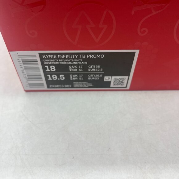 Nike Kyrie Infinity TB Promo Size 18 Red White DX6653-602 Men Shoes Sneakers - Picture 5 of 5